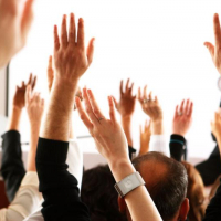 Hands raised to volunteer